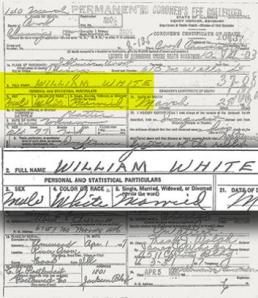 White's death certificate